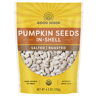 Good Sense, Semillas de calabaza con cáscara, Saladas, Tostadas, 128 g (4,5 oz)