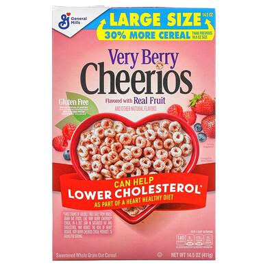 Купить General Mills Very Berry Cheerios, Gluten Free, 14.5 oz (411 g)