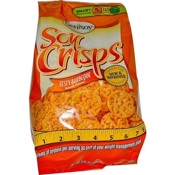 GeniSoy Products, Soy Crisps, Zesty Barbeque, 3.85 oz (109 g) (Discontinued Item) 