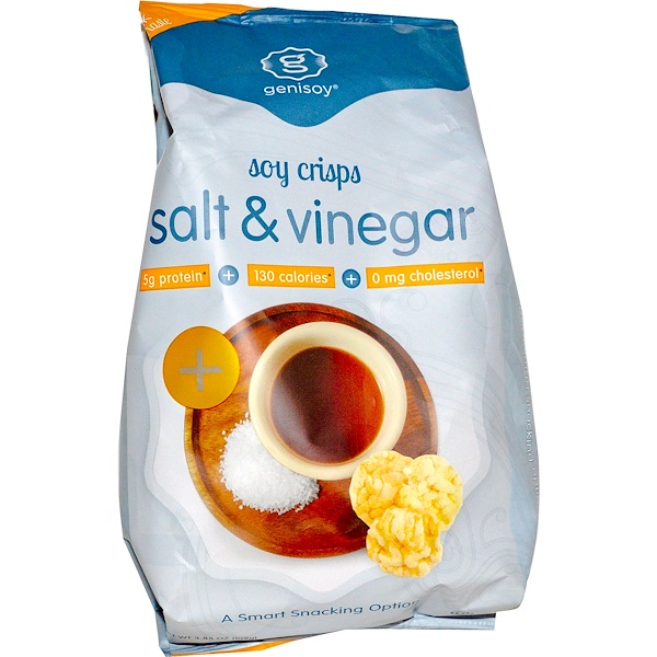 GeniSoy Products, Soy Crisps, Salt 'N Vinegar, 3.85 oz (109 g) (Discontinued Item) 