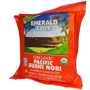 Great Eastern Sun, Органическая тихоокеанская нори для суши Emerald Cove, 50 листов, 4,4 унции (125 г)