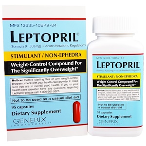 Generix Laboratories, Leptopril, контроль веса, 95 капсул