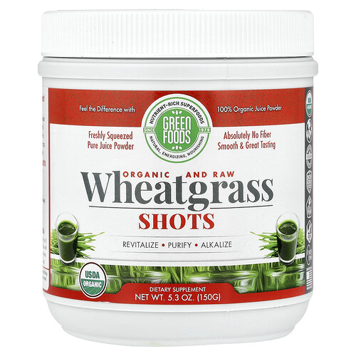 Green Foods, Organic and Raw Wheatgrass Shots, Bio- und rohe Weizengras-Shots, 150 g (5,3 oz.)