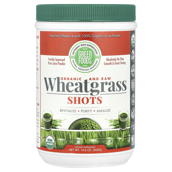 Green Foods Organic and Raw Wheatgrass Shots, 10.6 oz (300 g)