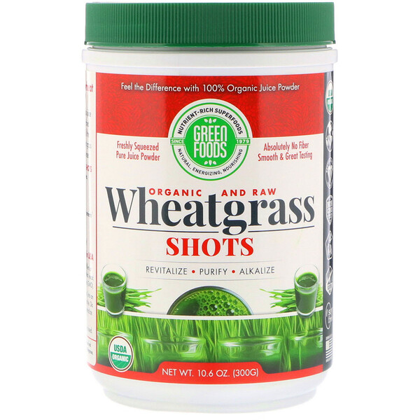 Green Foods‏, Organic & Raw, Wheatgrass Shots, 10.6 oz (300 g)