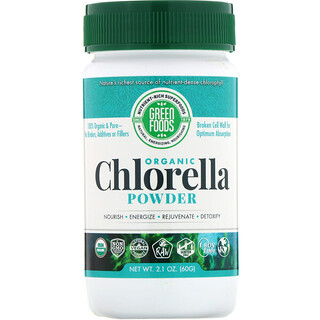 Green Foods, Chlorella orgánica en polvo, 2.1 oz (60 g)