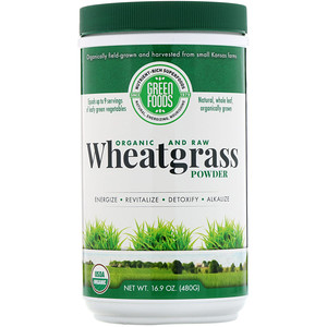 Грин Фудс Корпорэйшн, Organic and Raw Wheatgrass Powder, 16.9 oz (480 g) отзывы