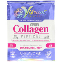 Vibrant Collagens, чистые коллагеновые пептиды, без ароматизаторов, 20 г - изображение