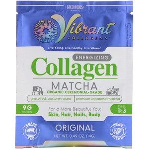 Грин Фудс Корпорэйшн, Vibrant Collagens, Energizing Collagen Matcha, Original,  0.49 oz (14 g) отзывы