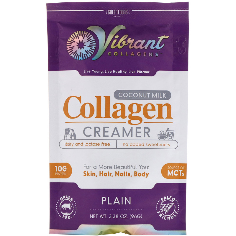 Green Foods, Vibrant Collagens, Coconut Milk Collagen Creamer, Plain, 3