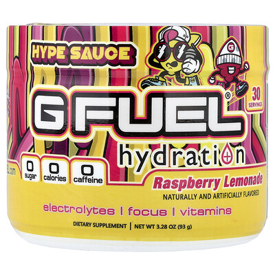 G FUEL, Hype Sauce, Hidratación, Limonada de frambuesa, 93 g (3,28 oz)