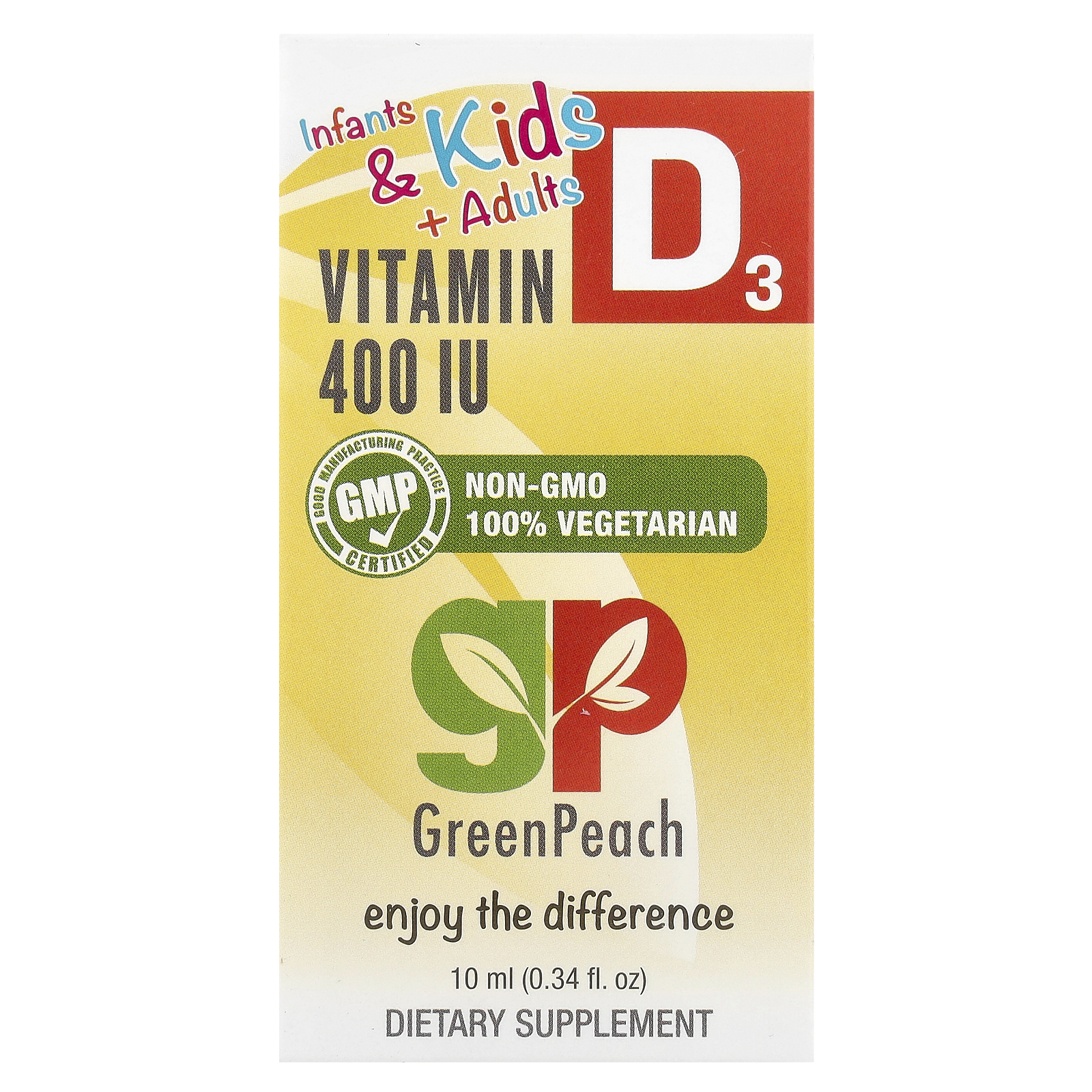 Infants - Kids + Adults, Vitamin D3, 400 IU, 0.34 fl oz (10 ml)
