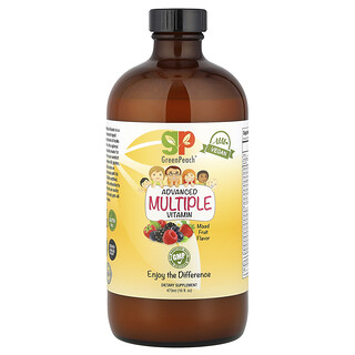 GreenPeach, Gelişmiş Çoklu Vitamin, Karışık Meyve, 16 fl oz (473 ml)