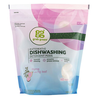 Grab Green, 自動食洗器用洗剤。タイムとイチジクの葉を使用。2 lbs 4 oz (1080 g)