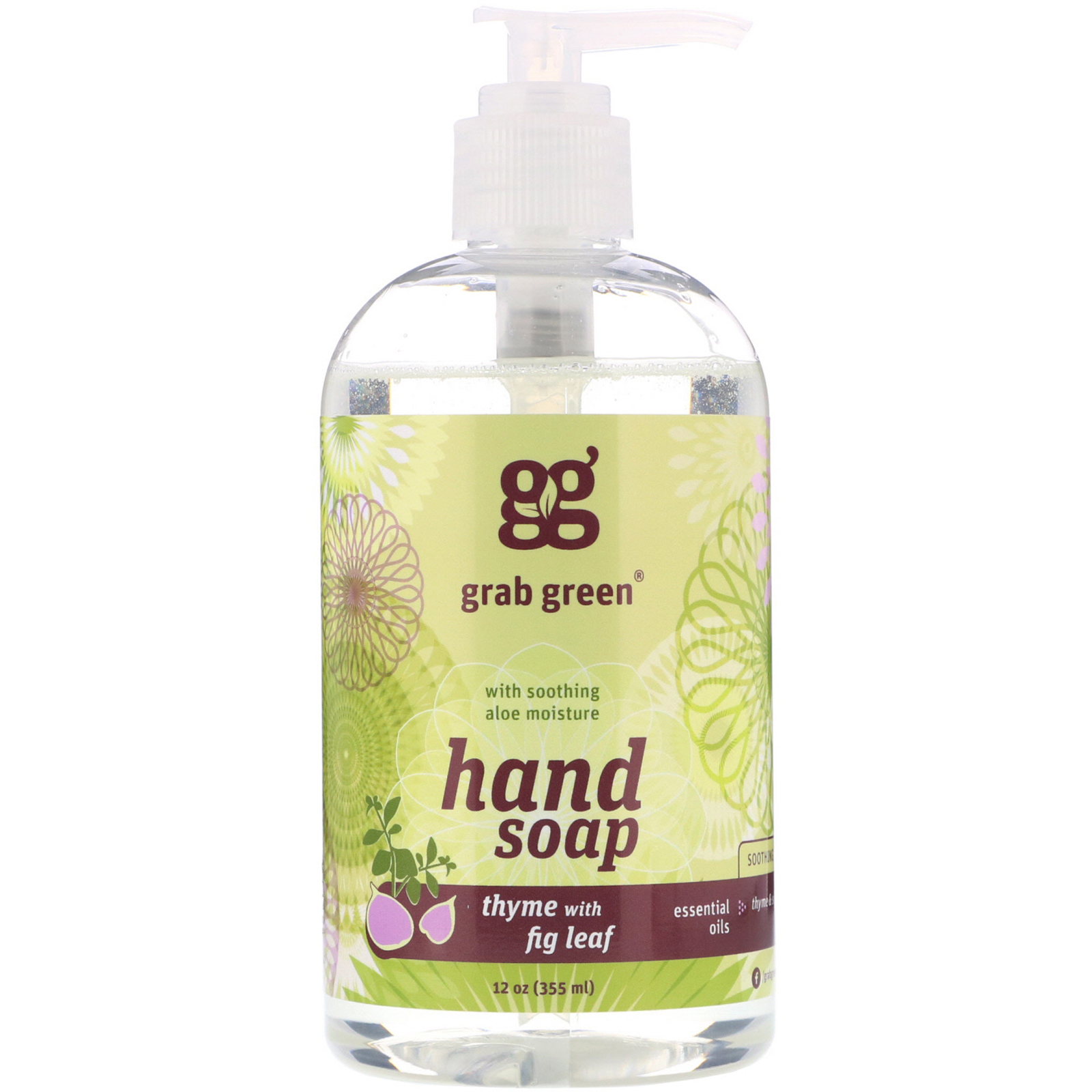Grab Green, Hand Soap, Thyme with Fig Leaf, 12 oz (355 ml) iHerb