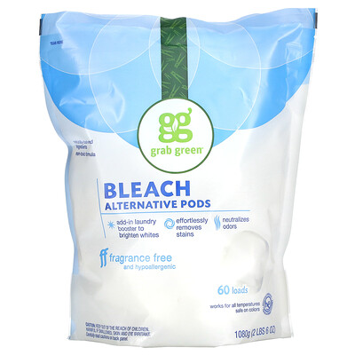 

Grab Green Отбеливатель Bleach Alternative, без отдушки, 60 порций, 2 фунта 4 унции (1080 г)