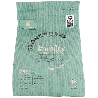 Grab Green, Stoneworks, Laundry Detergent Pods, Rain, 50 Loads, 1.65 lbs (750 g)