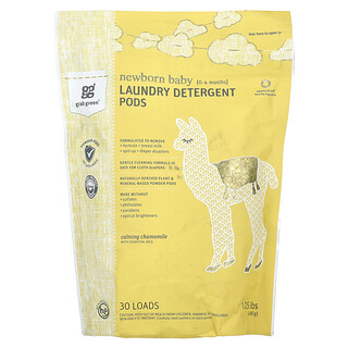 Grab Green, Detergent de rufe pentru bebeluși nou-născuți, 0-4 luni, musetel calmant cu uleiuri esențiale, 30 de încărcări, 1,05 lbs (480 g)