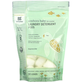 Grab Green, 新生児衣類用洗剤ジェルボール、生後0～4か月、無香料、30回分