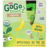 GoGo SqueeZ, オーガニックアップルソース、アップルバナナ、4ポーチ、各3.2オンス (90 g)