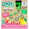 GoGo SqueeZ, オーガニックフルーツとベジZ、ペダルペダルピーチ、4ポーチ、各3.2オンス (90 g)