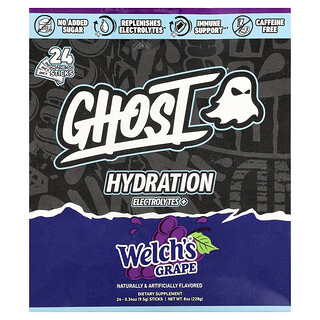غوست‏, Hydration Electrolytes+‎، WELCH'S® GRAPE، 24 قطعة أثناء التنقل، 0.34 أونصة (9.5 جم) لكل قطعة