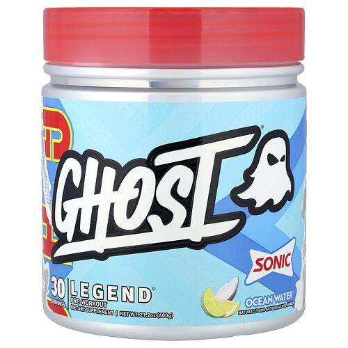 Ghost Legend® Pre-Workout, Sonic, Ocean Water, 21.2 oz (600 g)