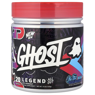 Product Image for Ghost, Legend All Out Pre-Workout, Blue Raspberry, 15.5 oz (440 g)