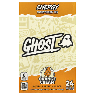 Ghost, Energy Drink Mix, Orange Cream, 24 On-The-Go Sticks, 0.23 oz (6.5 g) Each