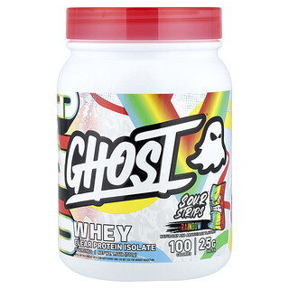 Ghost, Whey, Clear Protein Isolate, Molkenproteinisolat, Sour Strips® Rainbow, 700 g (1,54 lb.)