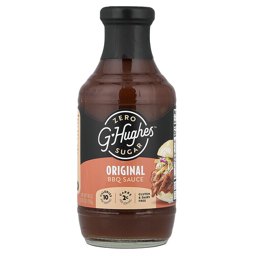 G Hughes, Zero Sugar BBQ Sauce, Original, 18 oz (510 g)