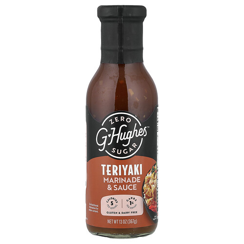 G Hughes Zero Sugar Teriyaki Marinade & Sauce, 13 oz (367 g)