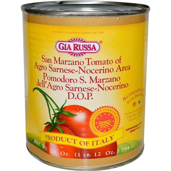 Gia Russa, San Marzano Tomatoes of Sarnese-Nocerino Area, 28 oz (794 g) (Discontinued Item) 