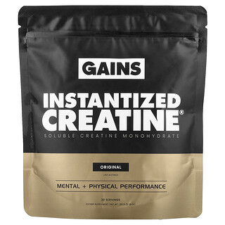 GAINS, Instantized Creatine®, rozpustný kreatin monohydrát, originální, bez příchuti, 150 g (5,29 oz)