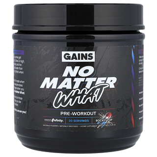 GAINS, No Matter What™, Pre-Workout, Rocket Pop, 15.24 oz (432 g)