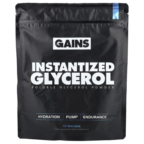 Gains Instantized Glycerol, Soluble Glycerol Powder, 14.11 oz (400 g)