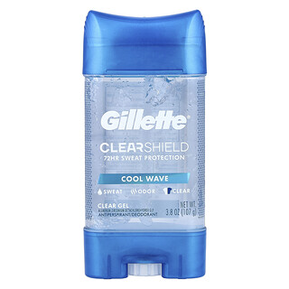 Gillette, Clear Shield, deodorant antiperspirant, gel transparent, Cool Wave, 107 g (3,8 oz)