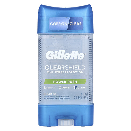 Gillette, ClearShield, Antitranspirant Deodorant, Power Rush, 107 g (3,8 oz.)