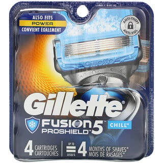 Gillette, Сменные кассеты для бритья Fusion5 Proshield, Chill, 4 кассеты