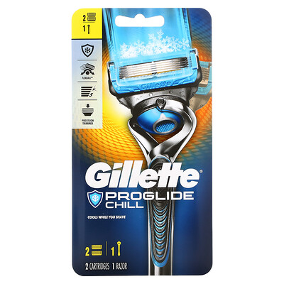 Gillette Бритва Fusion5 Proshield, Chill, 1 бритва + 2 кассеты