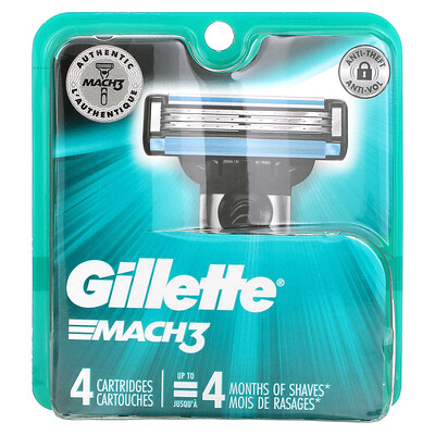 Gillette Сменные кассеты Mach3, 4шт.