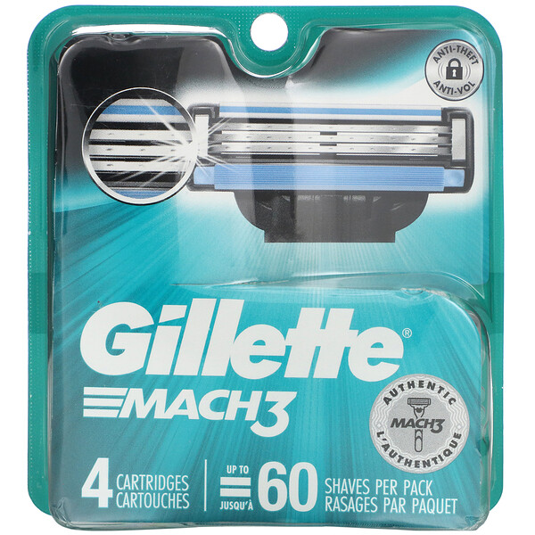 Gillette‏, ماكينة ماك 3، مُزودة بأربعة 4 من رؤوس الحلاقة