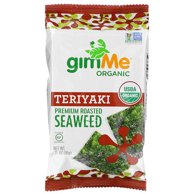gimMe Premium Roasted Seaweed, Teriyaki, .35 oz (10 g)