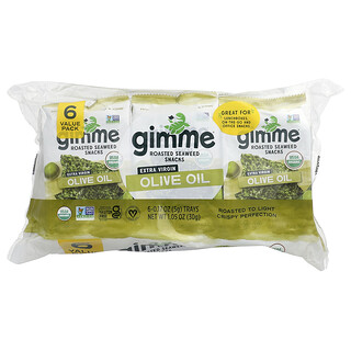 gimMe, Spuntini con alghe tostate, Olio extravergine d'oliva, 6 vassoi. 5 g ciascuno