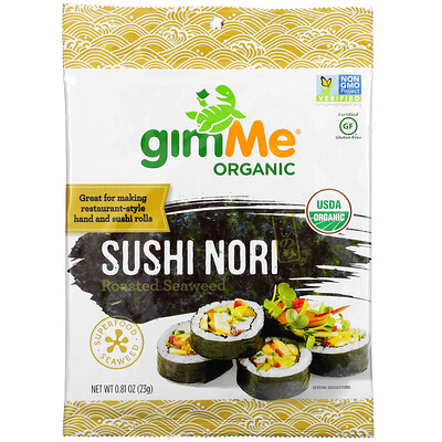 gimMe Sushi Nori, Roasted Seaweed, 0.81 oz (23 g)