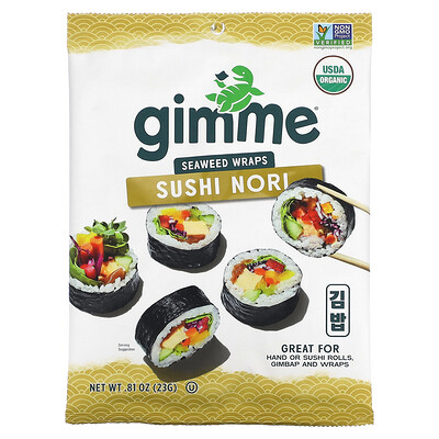 gimMe Sushi Nori, жареные водоросли, 23 г (0,81 унции)