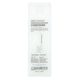 Giovanni, Direct Leave-In, Condicionador Leve e Hidratante, Para Todos os Tipos de Cabelo, 250 ml (8,5 fl oz)