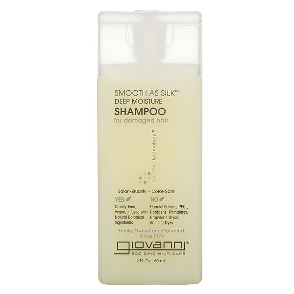 Giovanni‏, Smooth As Silk, שמפו ללחות עמוקה, לשיער פגום, 60 מ"ל (2 אונקיות נוזל)