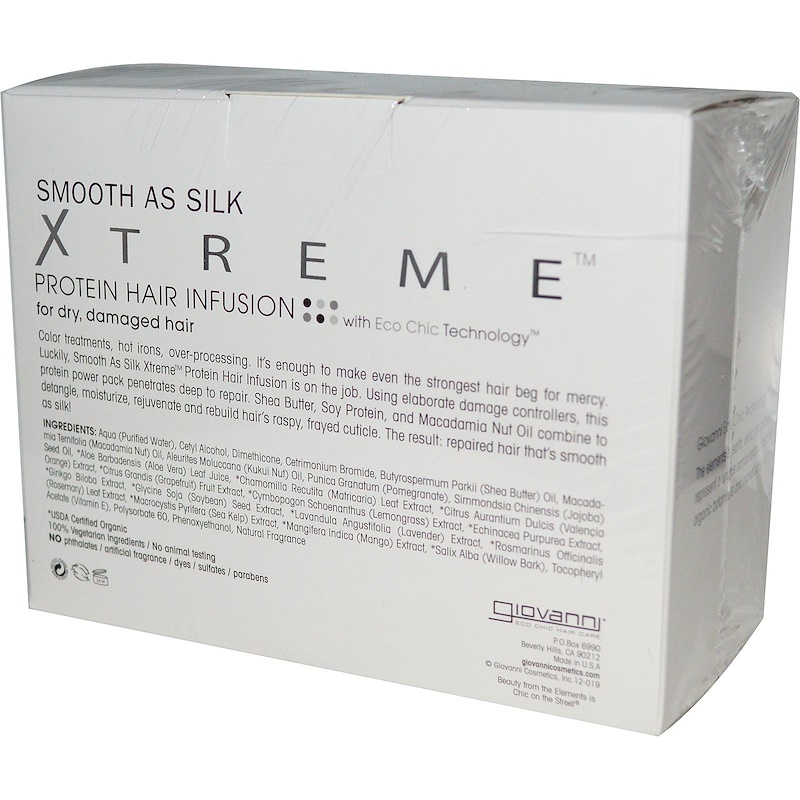 Giovanni, Smooth as Silk Xtreme, Protein Hair Infusion, 20 Foil Packets