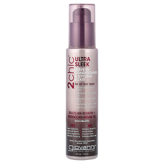 Giovanni, 2chic®, Ultra Sleek Leave-In Conditioning & Styling Elixir, für alle Haartypen, brasilianisches Keratin + marokkanisches Arganöl, 118 ml (4 fl. oz.)